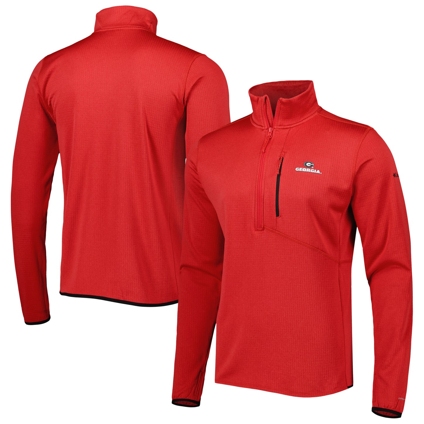 Men's Columbia Red Georgia Bulldogs Park View Omni-Wick Half-Zip Top