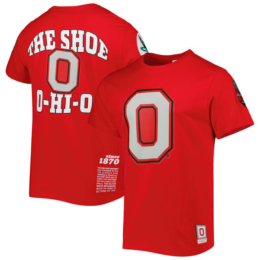 Men's Mitchell & Ness Scarlet Ohio State Buckeyes Team Origins T-Shirt