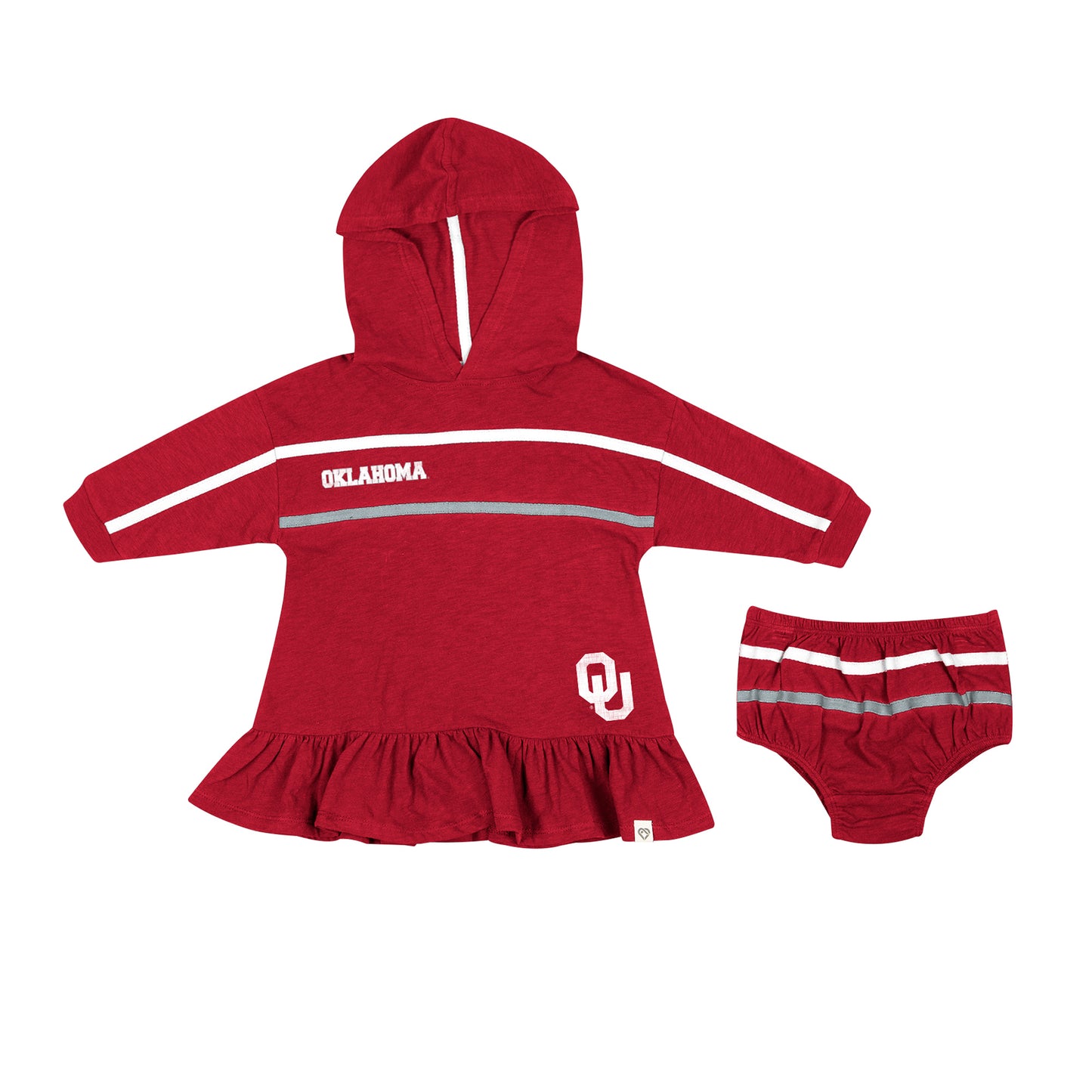 Girls Infant Colosseum Crimson Oklahoma Sooners Winifred Hoodie Dress & Bloomer Set