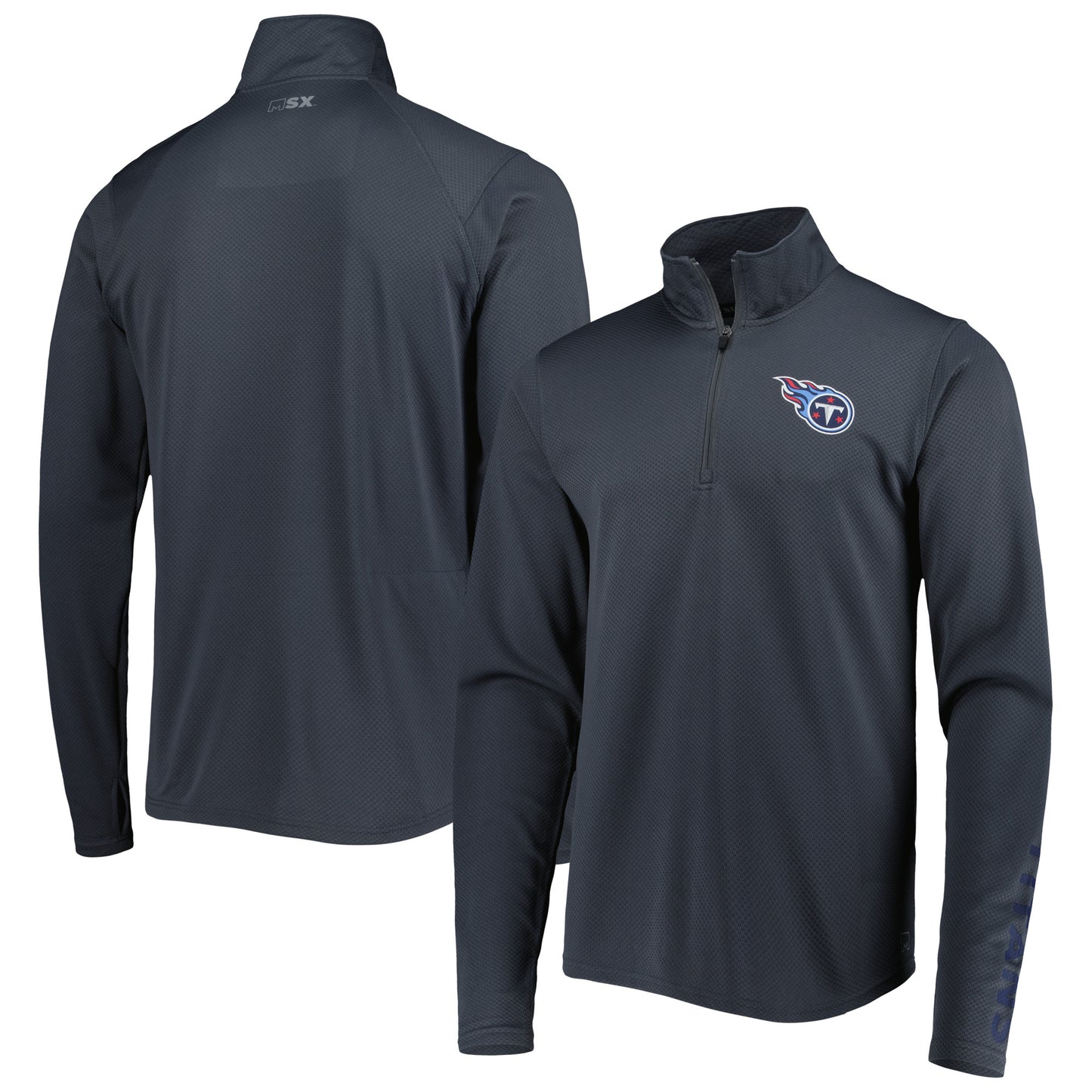 Men's MSX by Michael Strahan Charcoal Tennessee Titans Half-Zip Hoodie