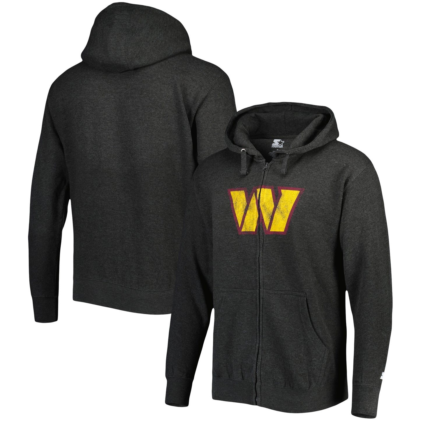 Men's G-III Sports by Carl Banks Heather Charcoal Washington Commanders Perfect Season Full-Zip Hoodie