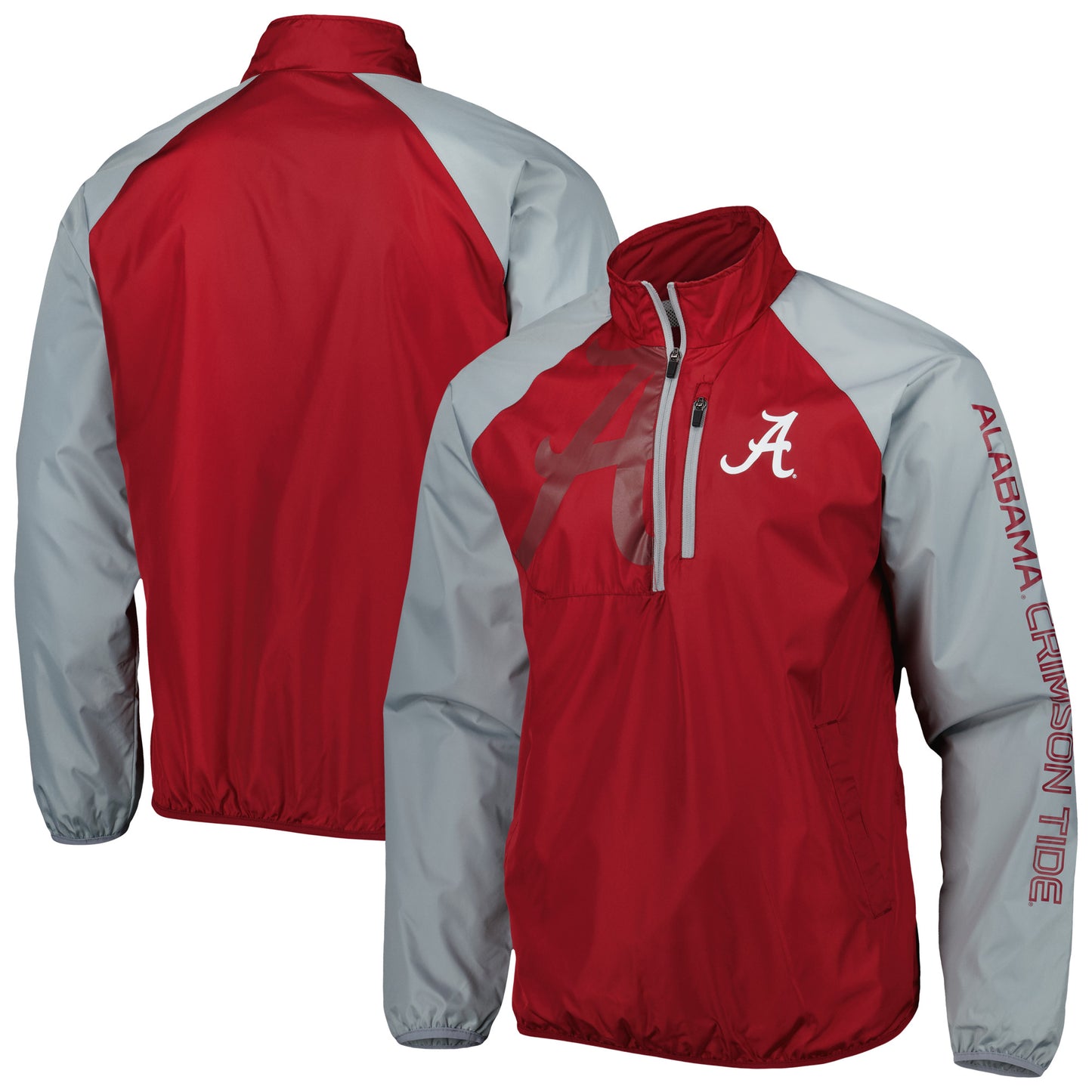 Men's G-III Sports by Carl Banks Crimson Alabama Crimson Tide Point Guard Raglan Half-Zip Jacket