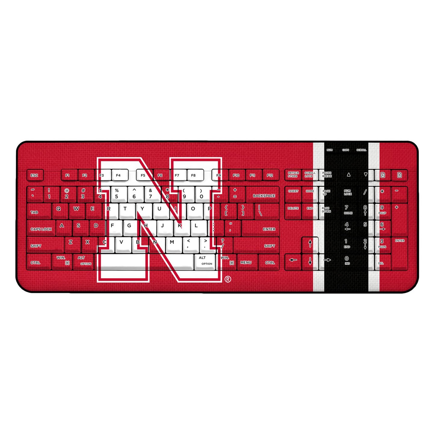 Nebraska Huskers Stripe Design Wireless Keyboard