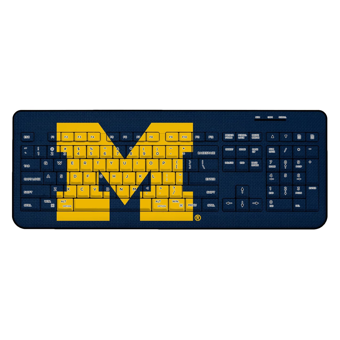 Michigan Wolverines Solid Design Wireless Keyboard