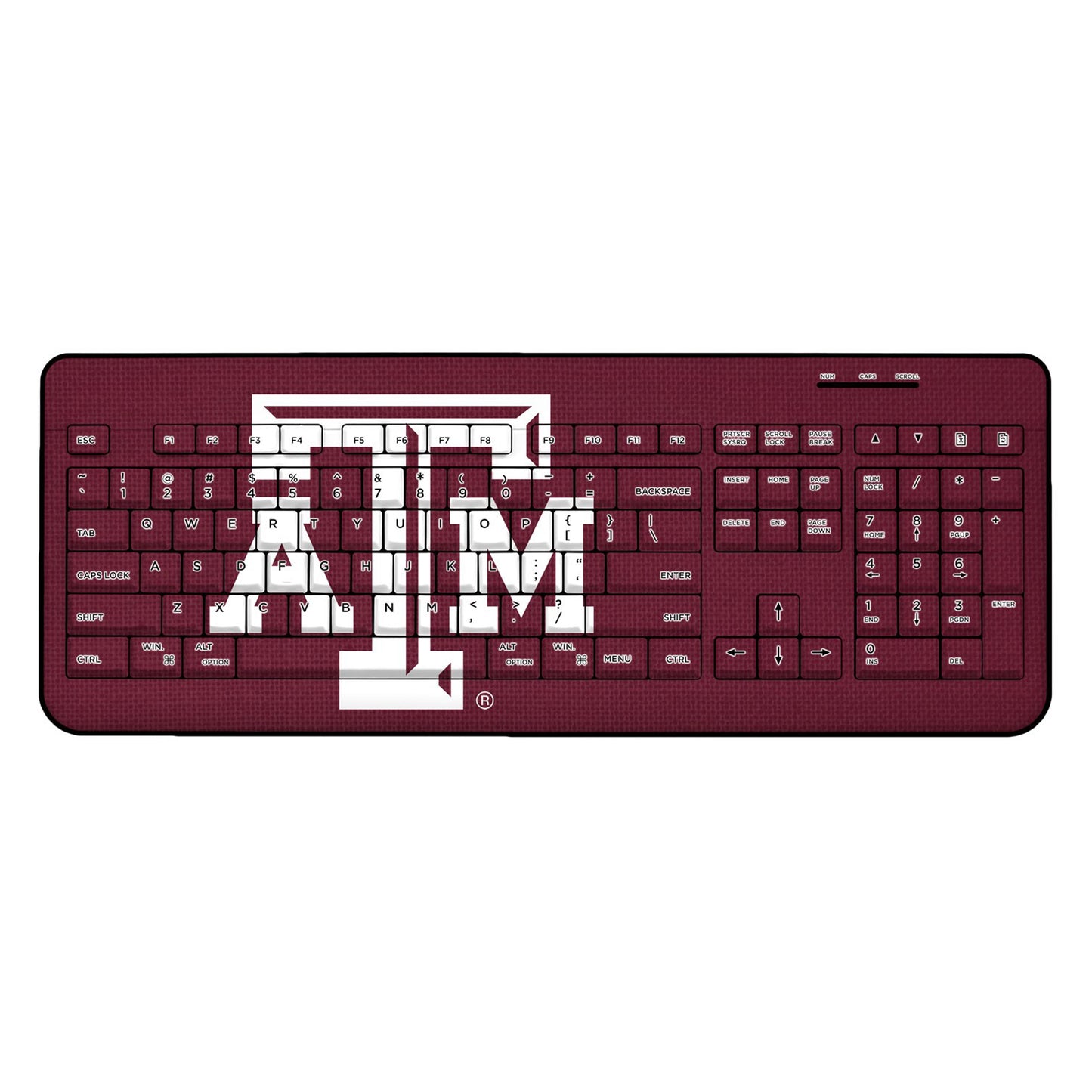 Texas A&M Aggies Solid Design Wireless Keyboard