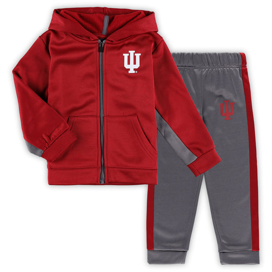 Toddler Colosseum Crimson/Gray Indiana Hoosiers Shark Full-Zip Hoodie Jacket & Pants Set