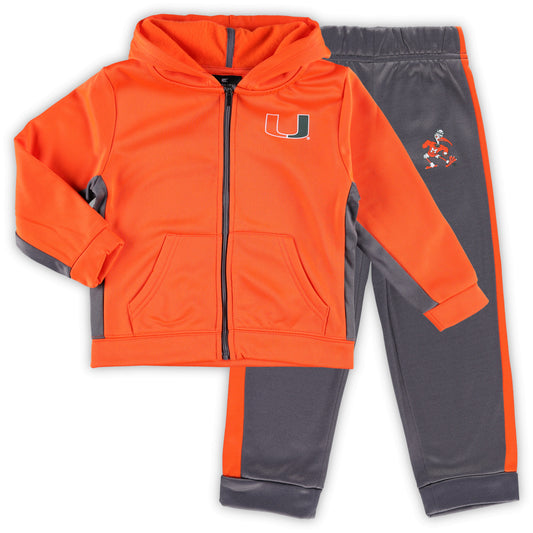 Toddler Colosseum Orange/Gray Miami Hurricanes Shark Full-Zip Hoodie Jacket & Pants Set