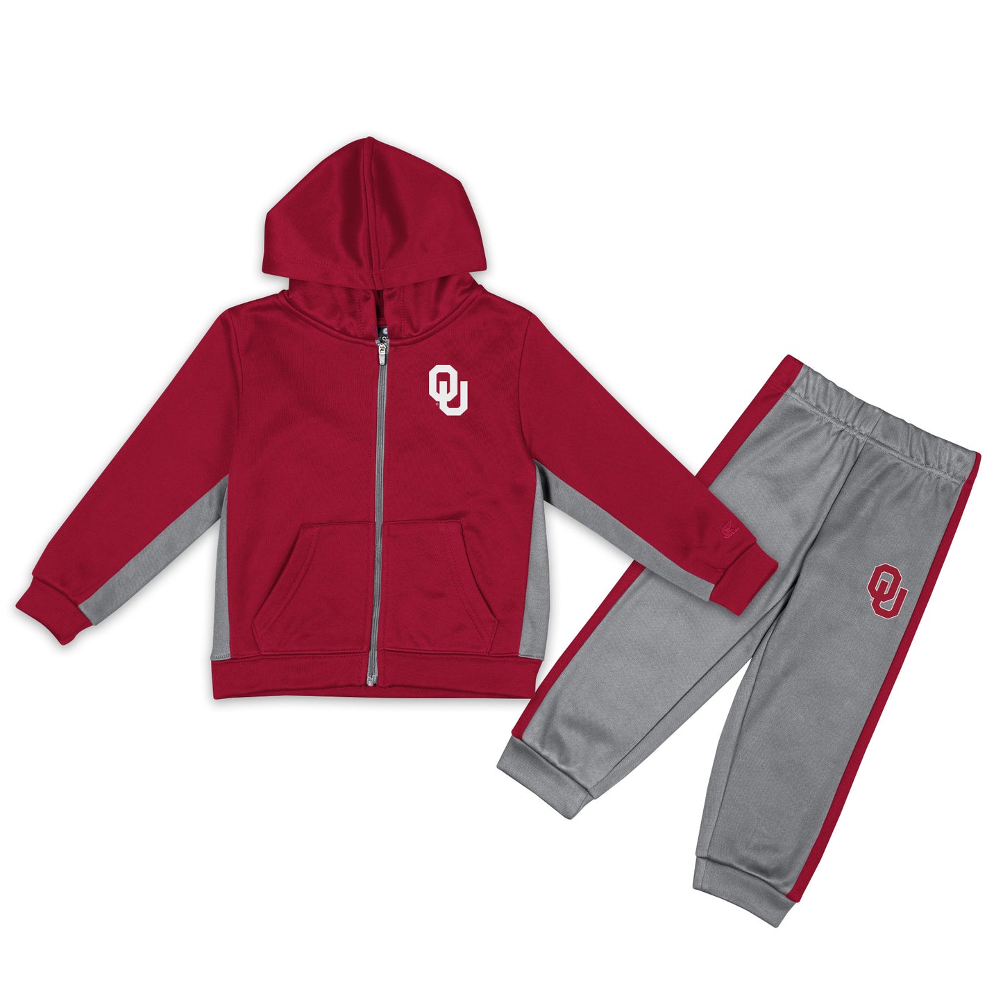 Toddler Colosseum Crimson/Gray Oklahoma Sooners Shark Full-Zip Hoodie Jacket & Pants Set