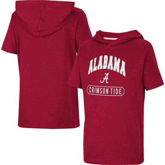 Youth Colosseum Heather Crimson Alabama Crimson Tide Varsity Hooded T-Shirt