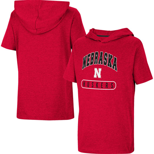 Youth Colosseum Scarlet Nebraska Huskers Varsity Hooded T-Shirt