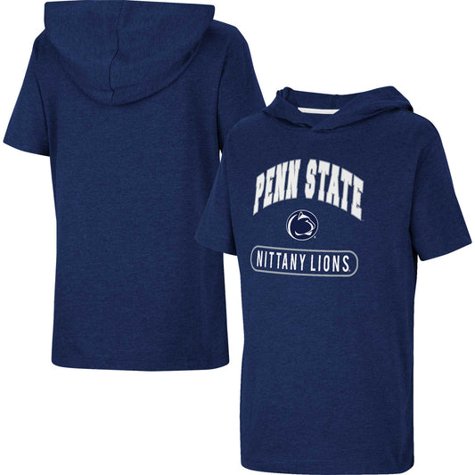 Youth Colosseum Heather Navy Penn State Nittany Lions Varsity Hooded T-Shirt