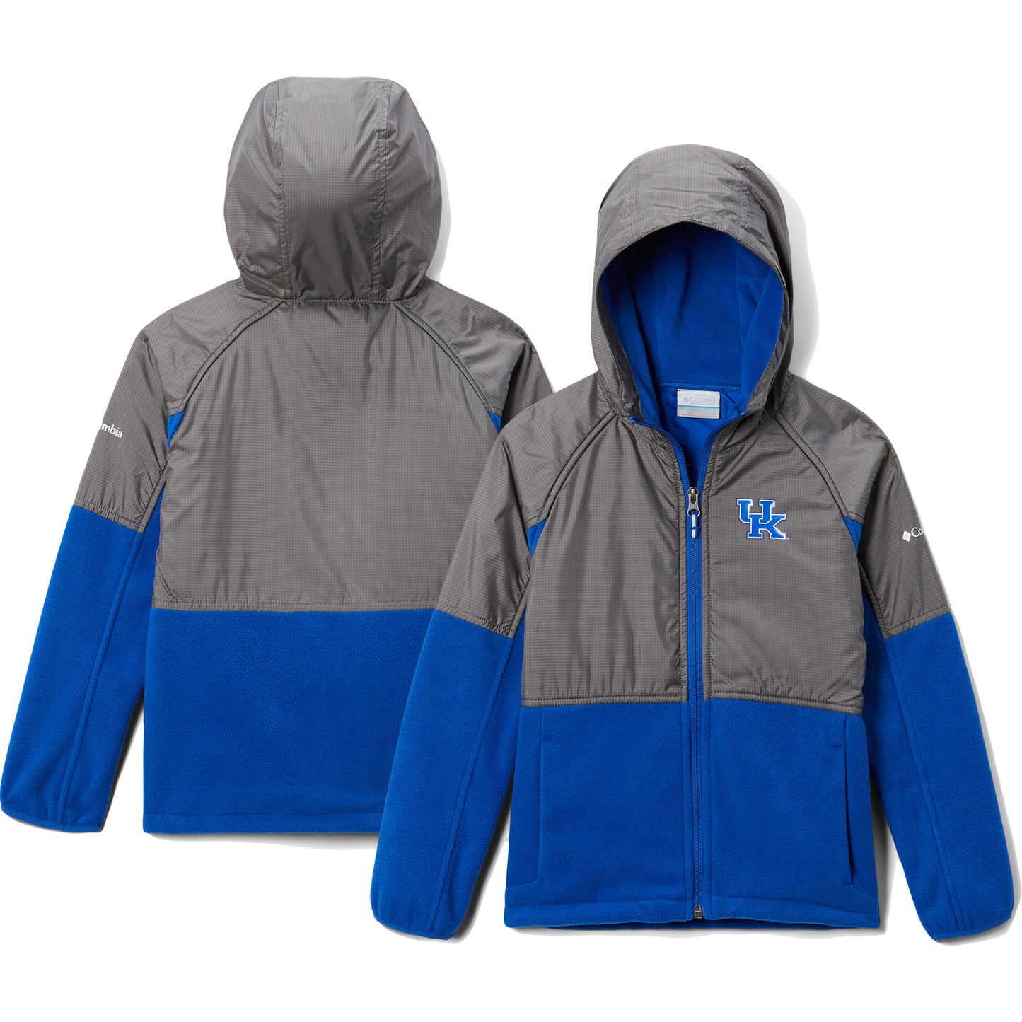 Youth Columbia Gray Kentucky Wildcats Flanker Raglan Full-Zip Hoodie