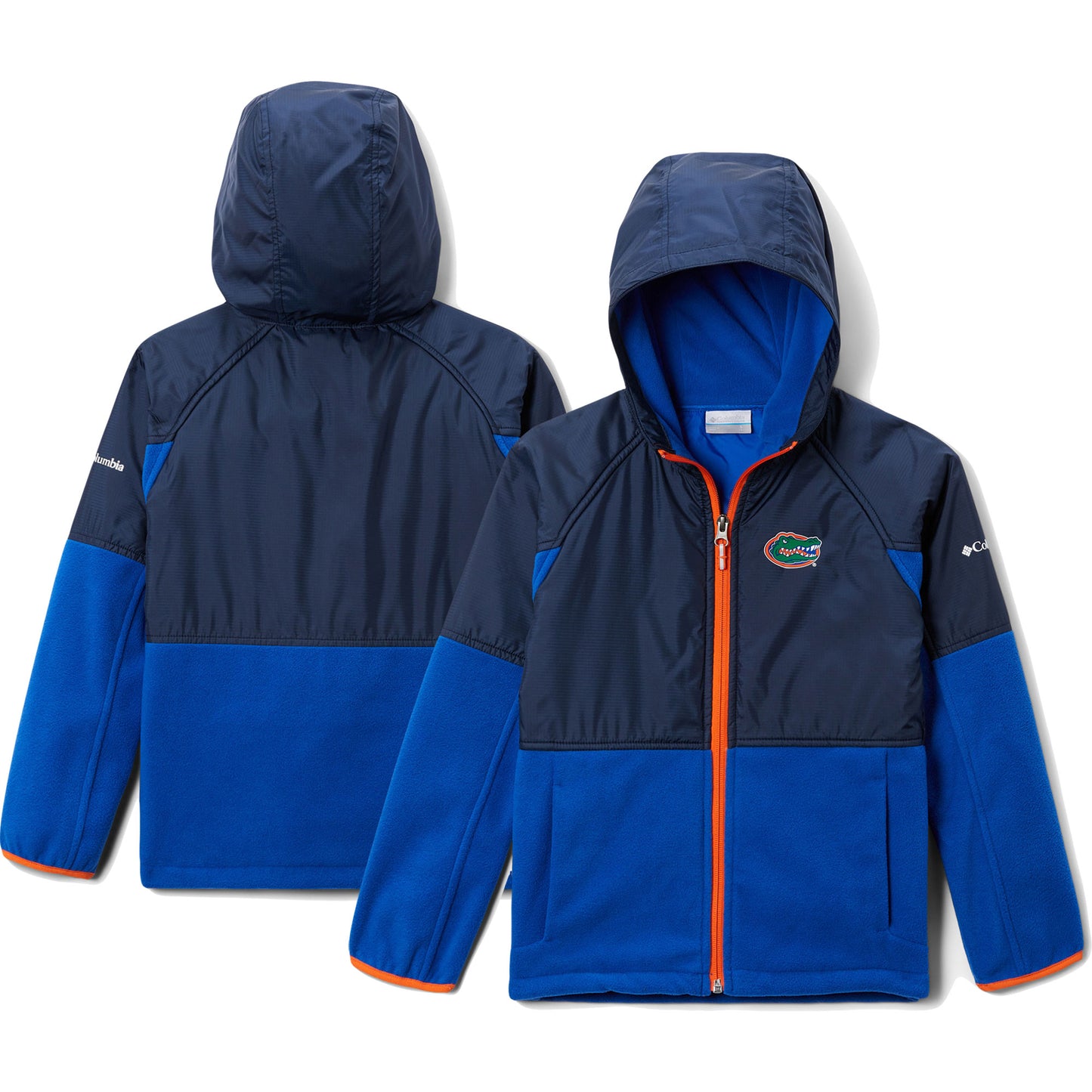 Youth Columbia Navy Florida Gators Flanker Raglan Full-Zip Hoodie