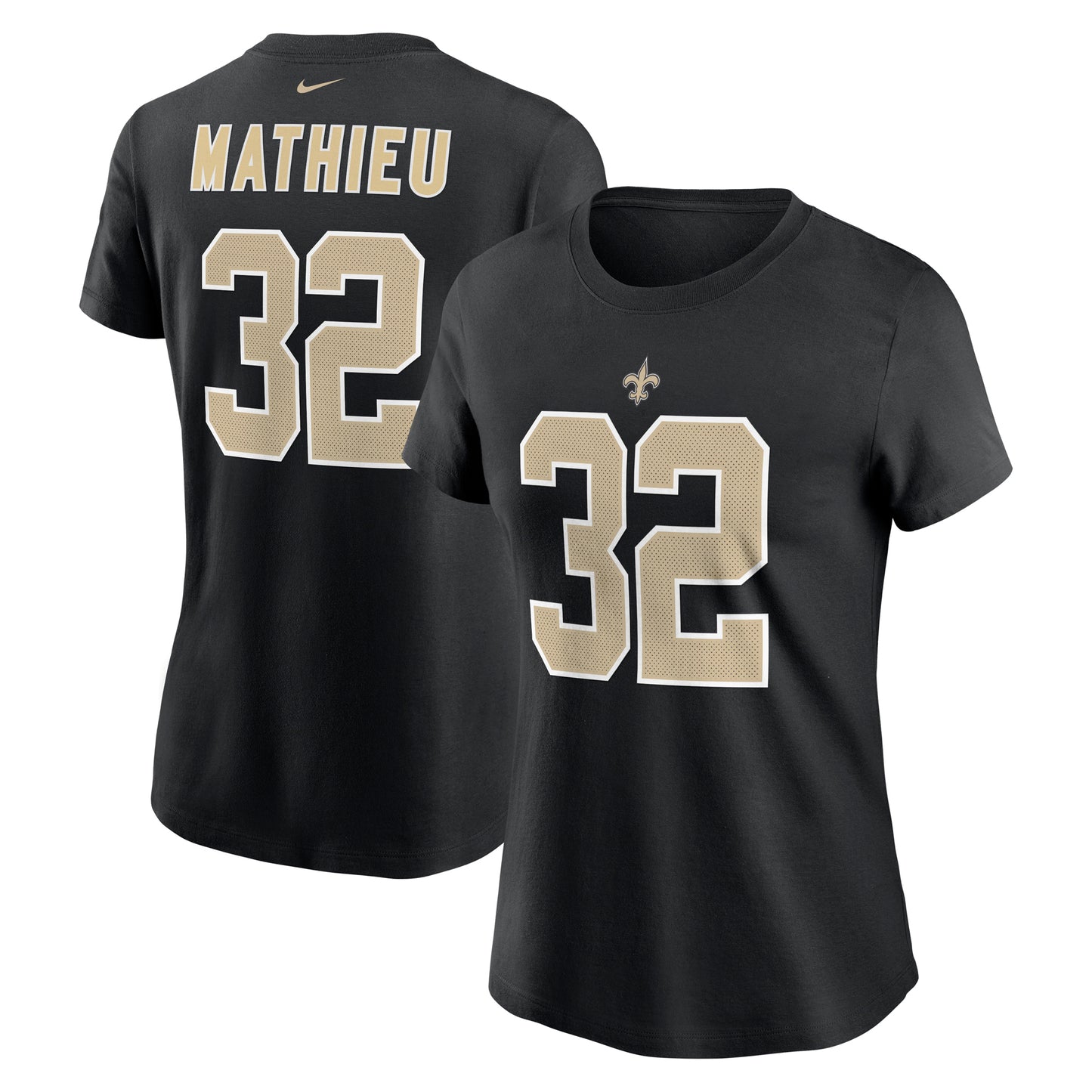 Women's Nike Tyrann Mathieu Black New Orleans Saints Player Name & Number T-Shirt