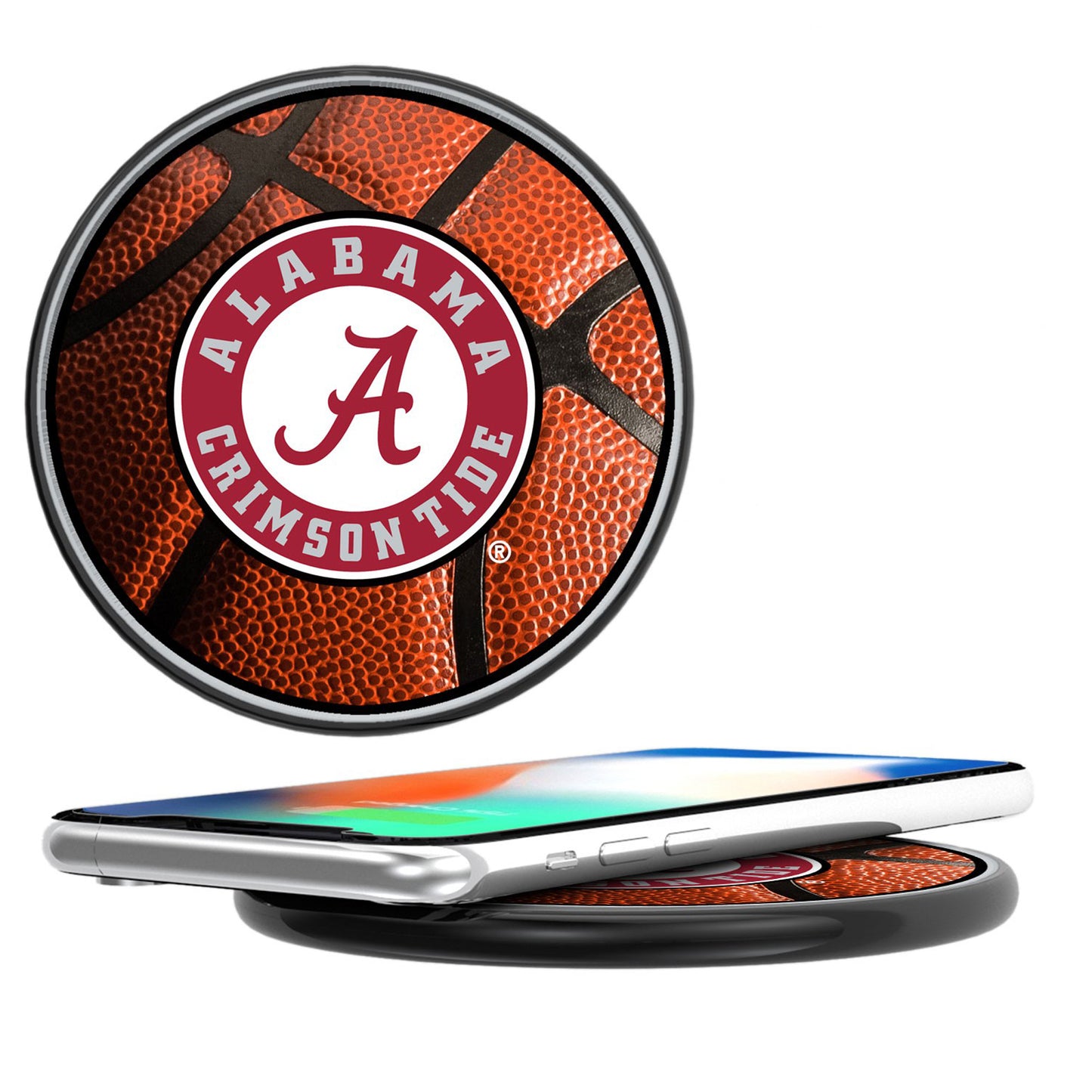 Alabama Crimson Tide Alternate Logo 10-Watt Basketball Design Wireless Charger