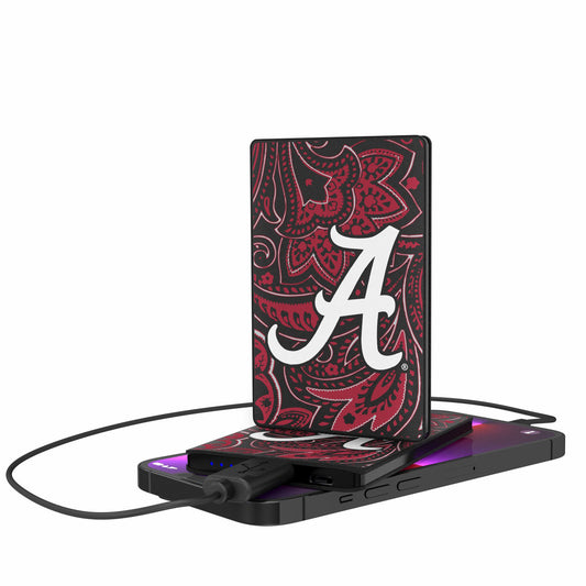 Alabama Crimson Tide Primary Logo 2500mAh Paisley Design Credit Card Powerbank