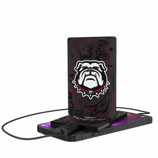 Georgia Bulldogs Secondary Logo 2500mAh Paisley Design Credit Card Powerbank