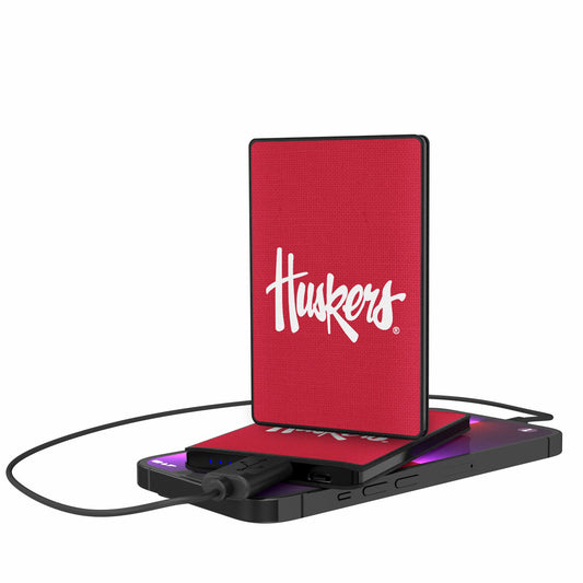 Nebraska Huskers Secondary Logo 2500mAh Solid Design Credit Card Powerbank