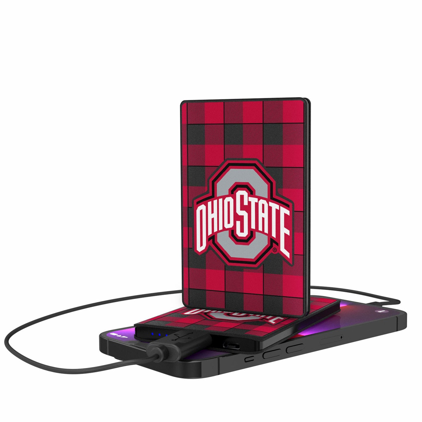 Ohio State Buckeyes 2500mAh Plaid Design Credit Card Powerbank