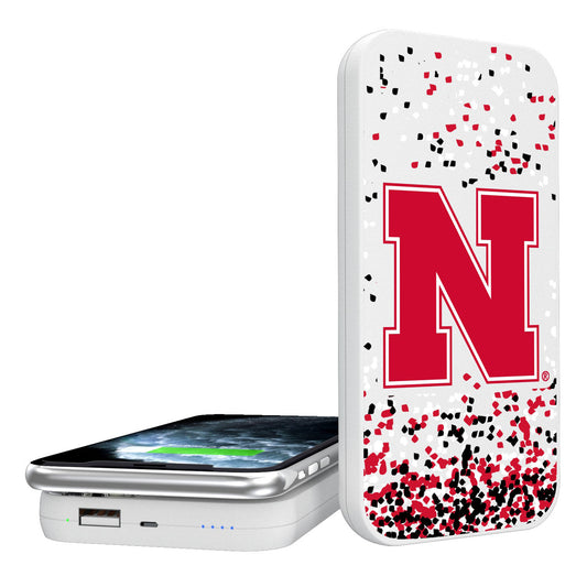 Nebraska Huskers Primary Logo 5000mAh Confetti Design Wireless Powerbank