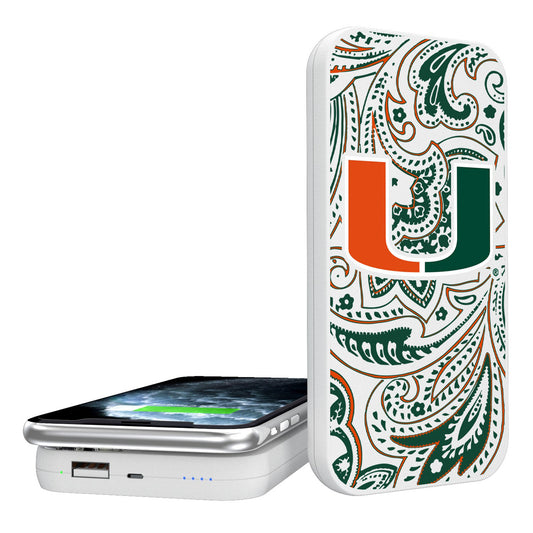 Miami Hurricanes 5000mAh Paisley Design Wireless Powerbank