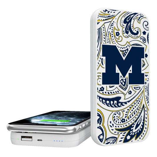 Michigan Wolverines 5000mAh Paisley Design Wireless Powerbank