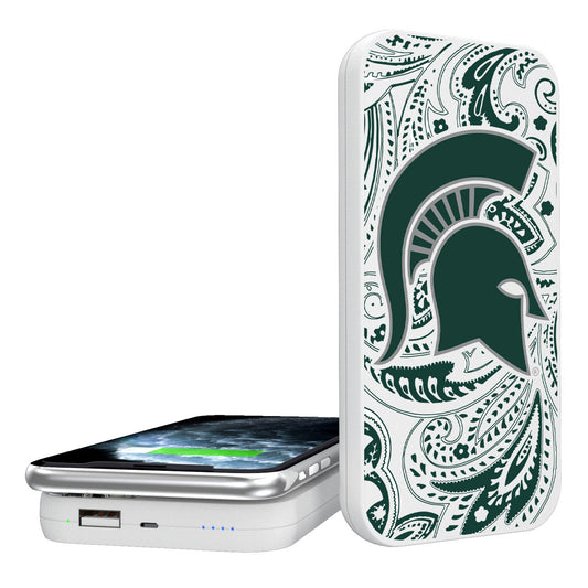 Michigan State Spartans 5000mAh Paisley Design Wireless Powerbank