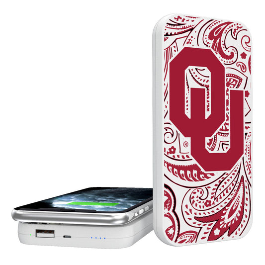 Oklahoma Sooners 5000mAh Paisley Design Wireless Powerbank