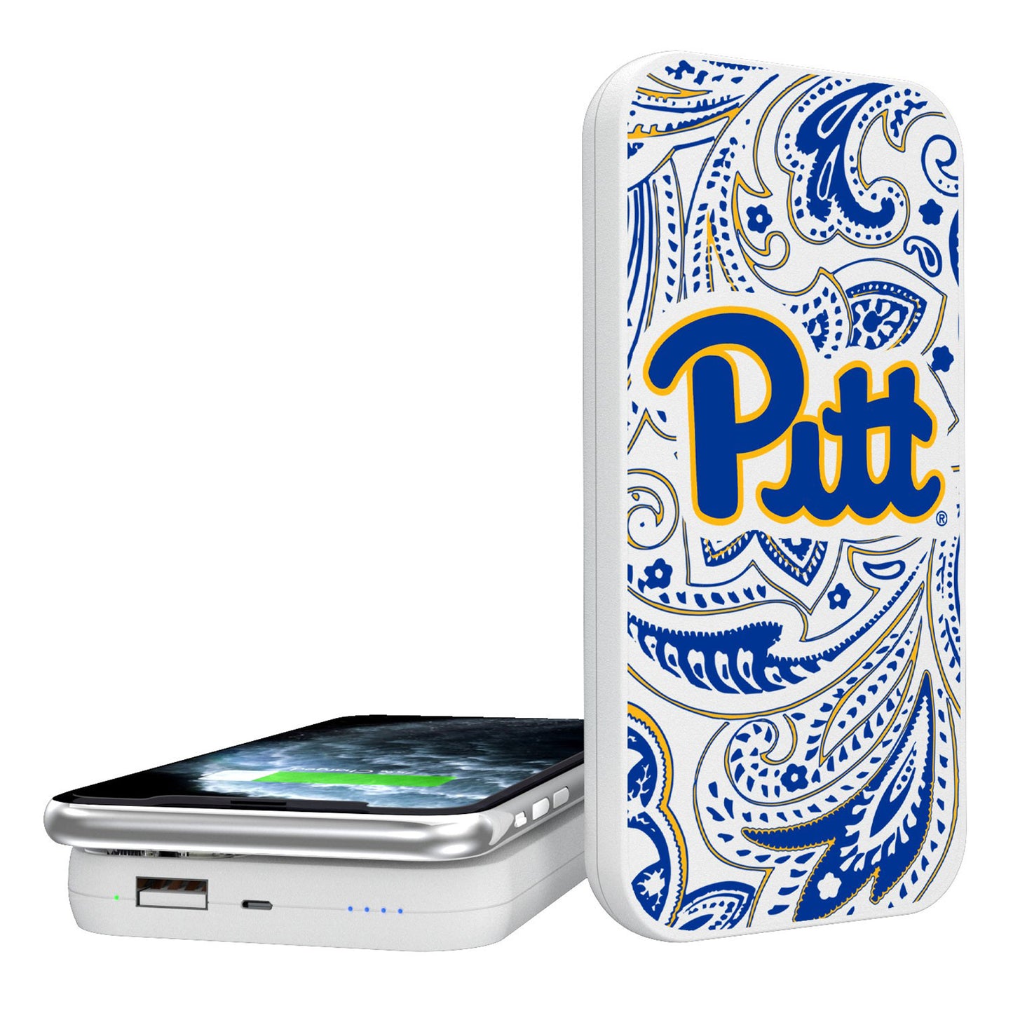 Pitt Panthers 5000mAh Paisley Design Wireless Powerbank