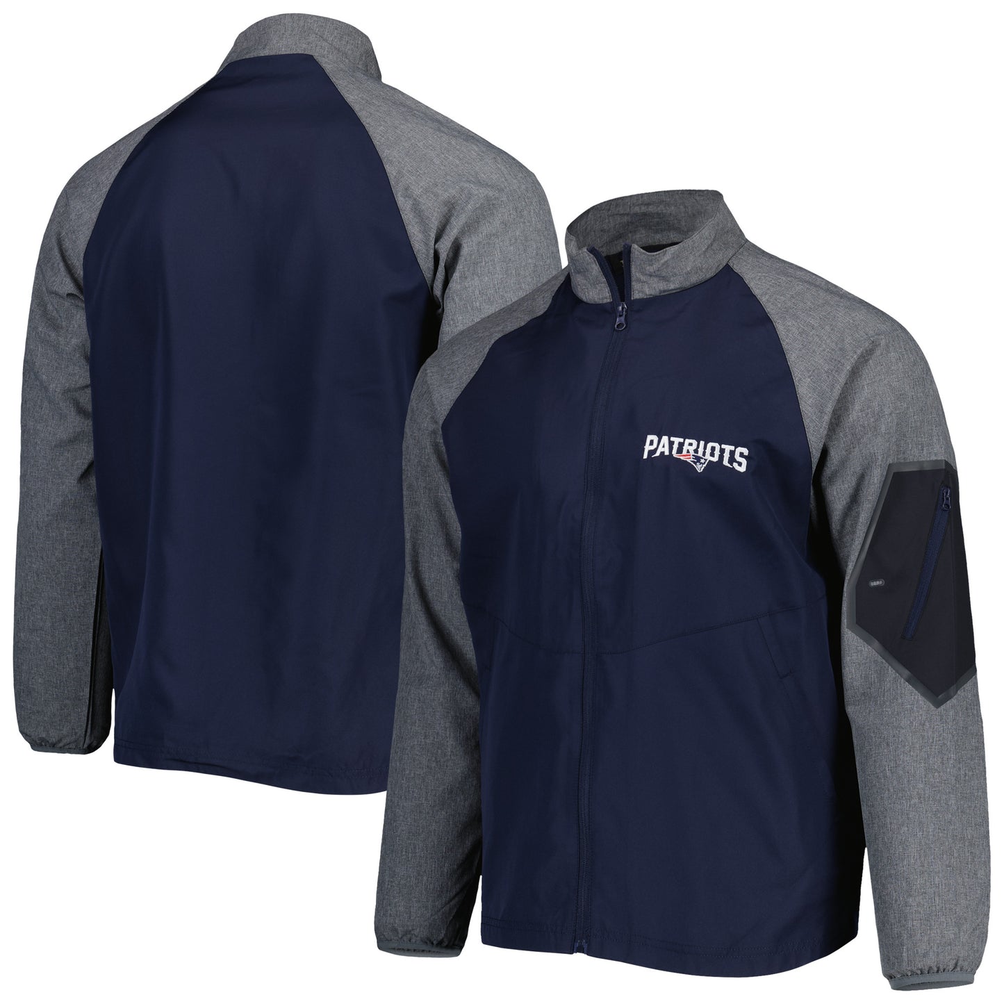 Men's Dunbrooke Navy New England Patriots Hurricane Raglan Full-Zip Windbreaker Jacket