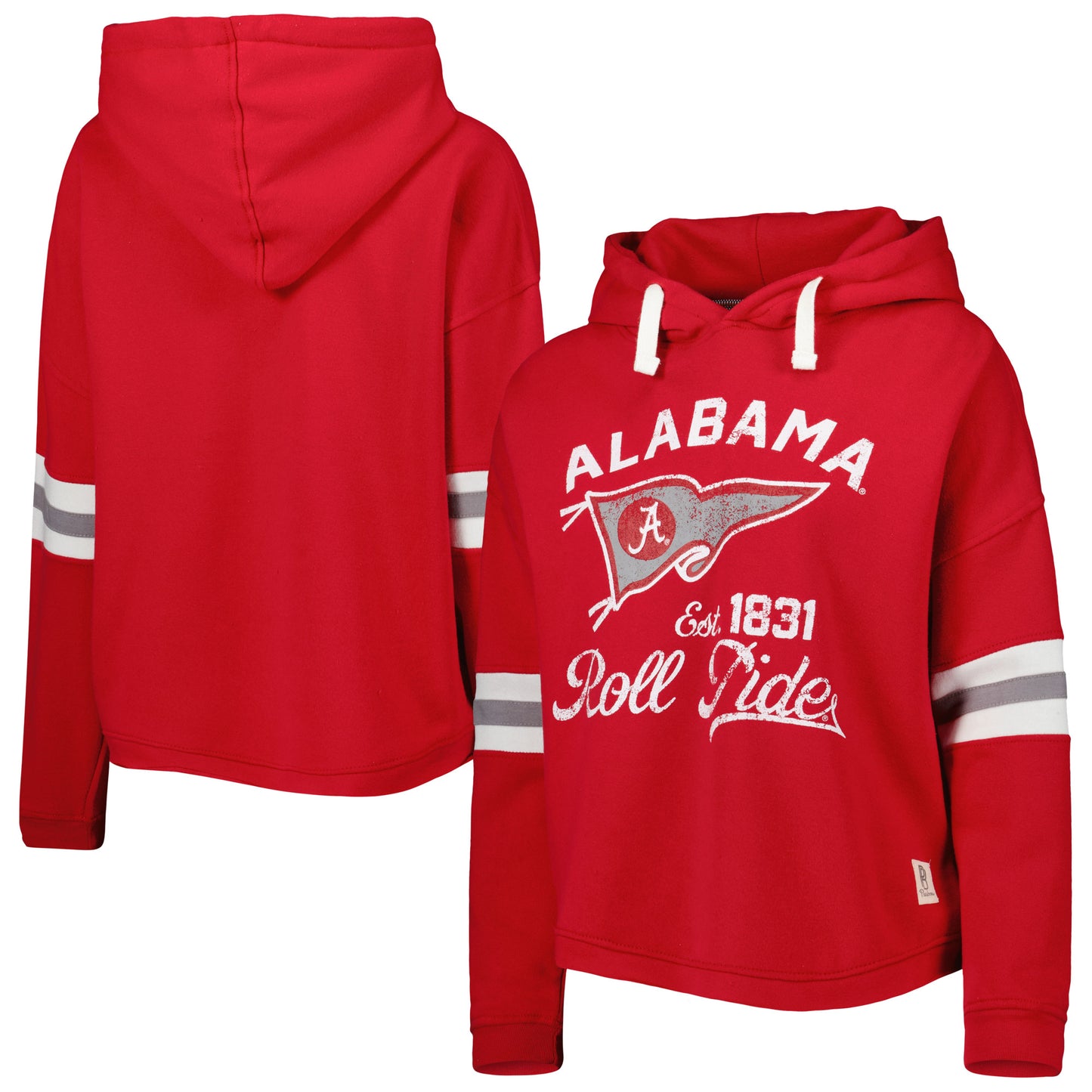 Women's Pressbox Crimson Alabama Crimson Tide Super Pennant Pullover Hoodie