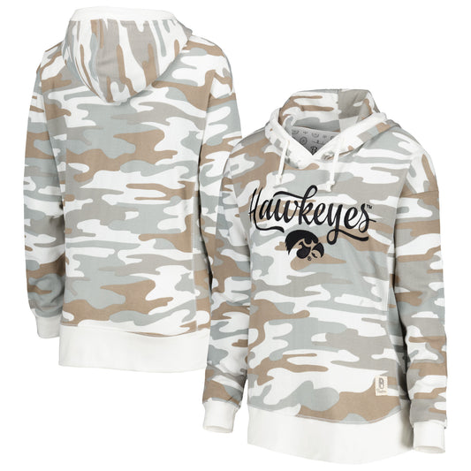 Women's Pressbox Camo Iowa Hawkeyes San Pablo Pullover Hoodie