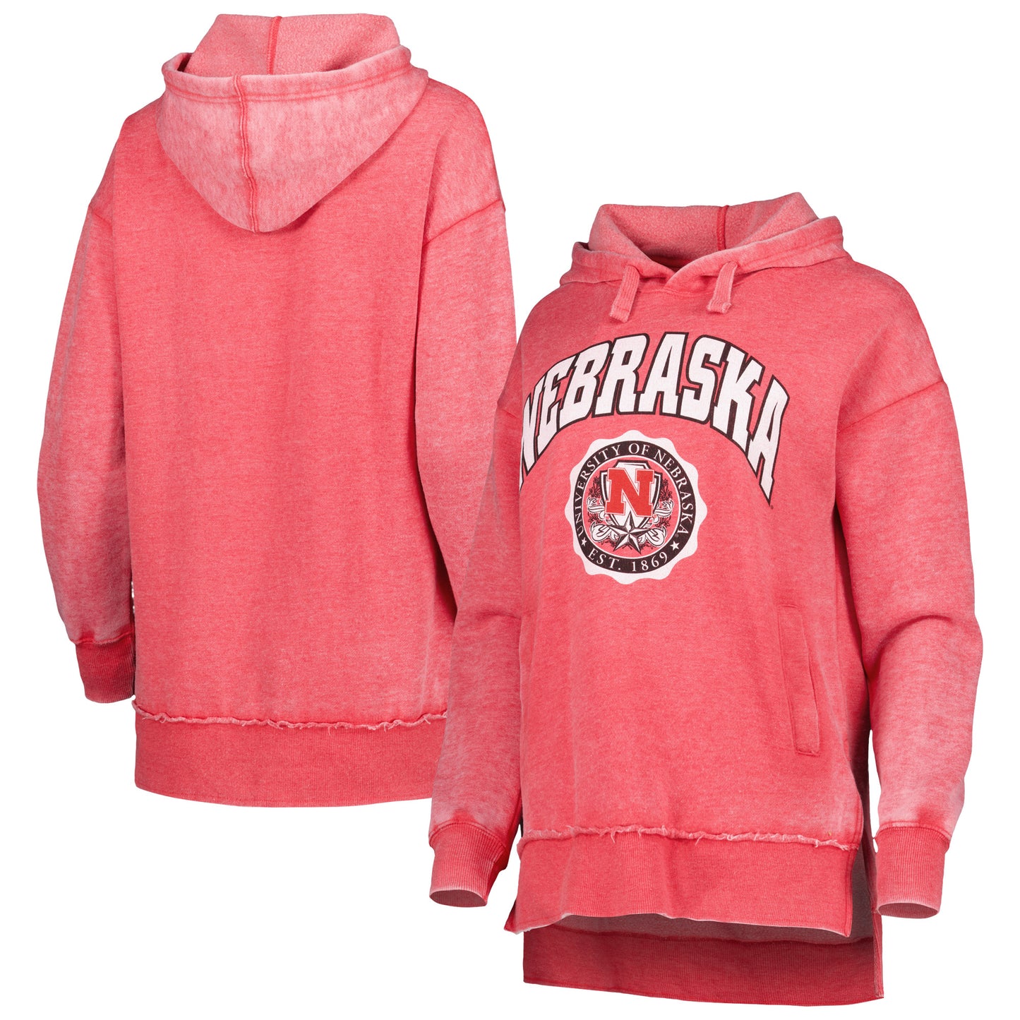 Women's Pressbox Scarlet Nebraska Huskers Vintage Winnie Pullover Hoodie