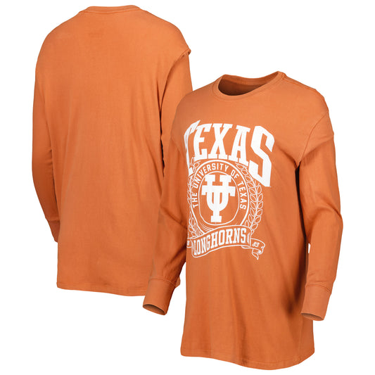 Women's Pressbox Texas Orange Texas Longhorns Big Country Laurels Long Sleeve T-Shirt