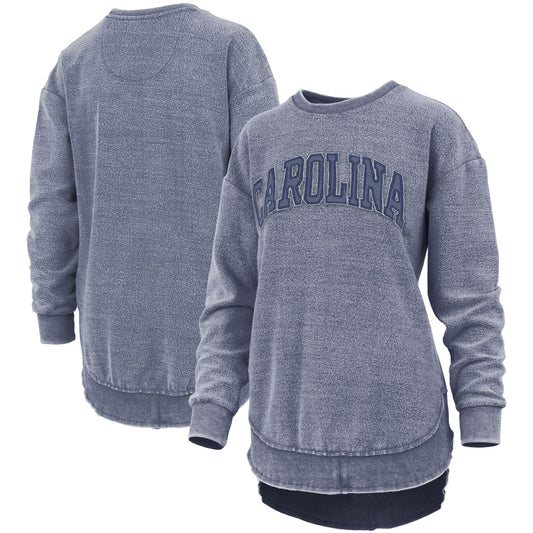 Women's Pressbox Navy North Carolina Tar Heels Ponchoville Pullover Sweatshirt