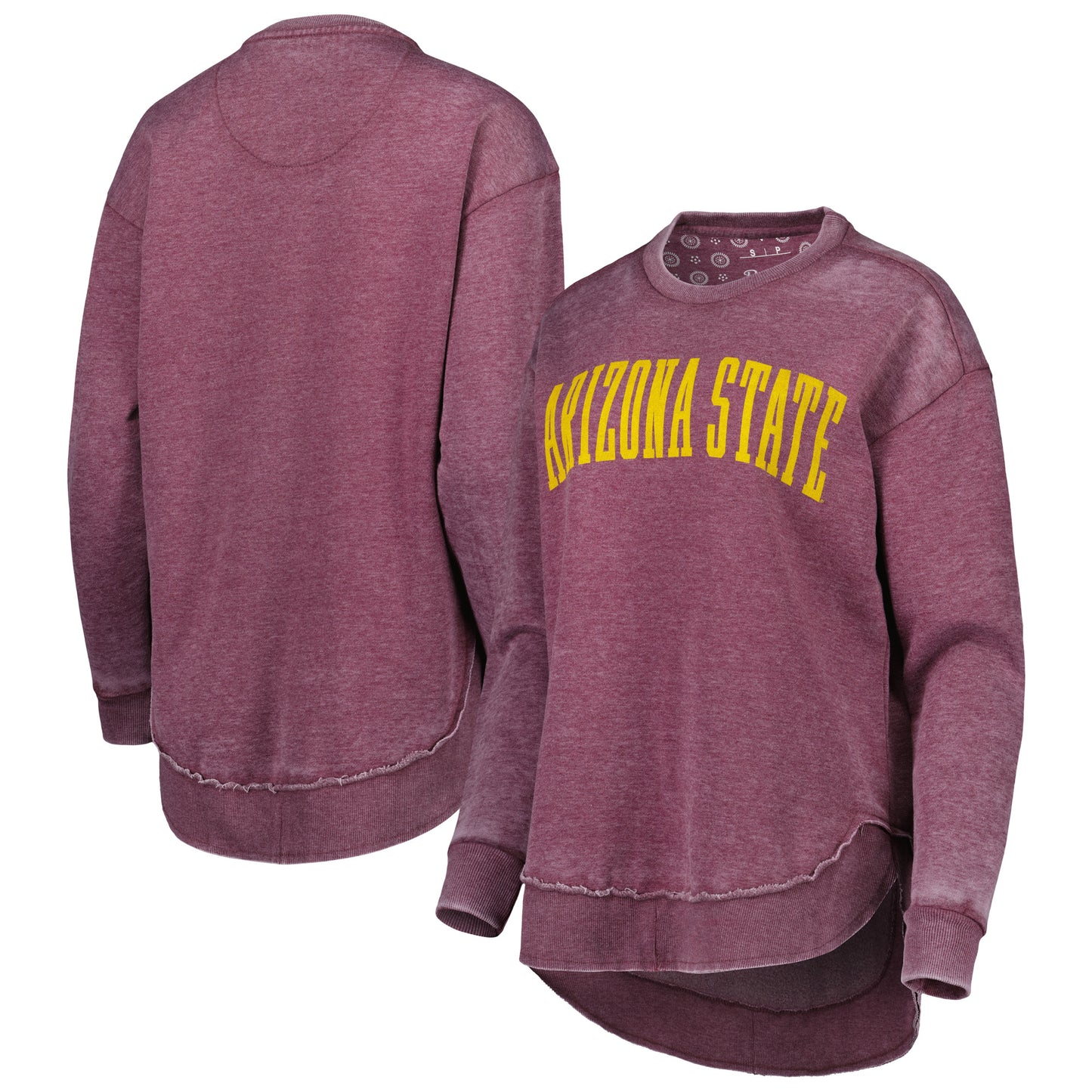 Women's Pressbox Maroon Arizona State Sun Devils Vintage Wash Pullover Sweatshirt