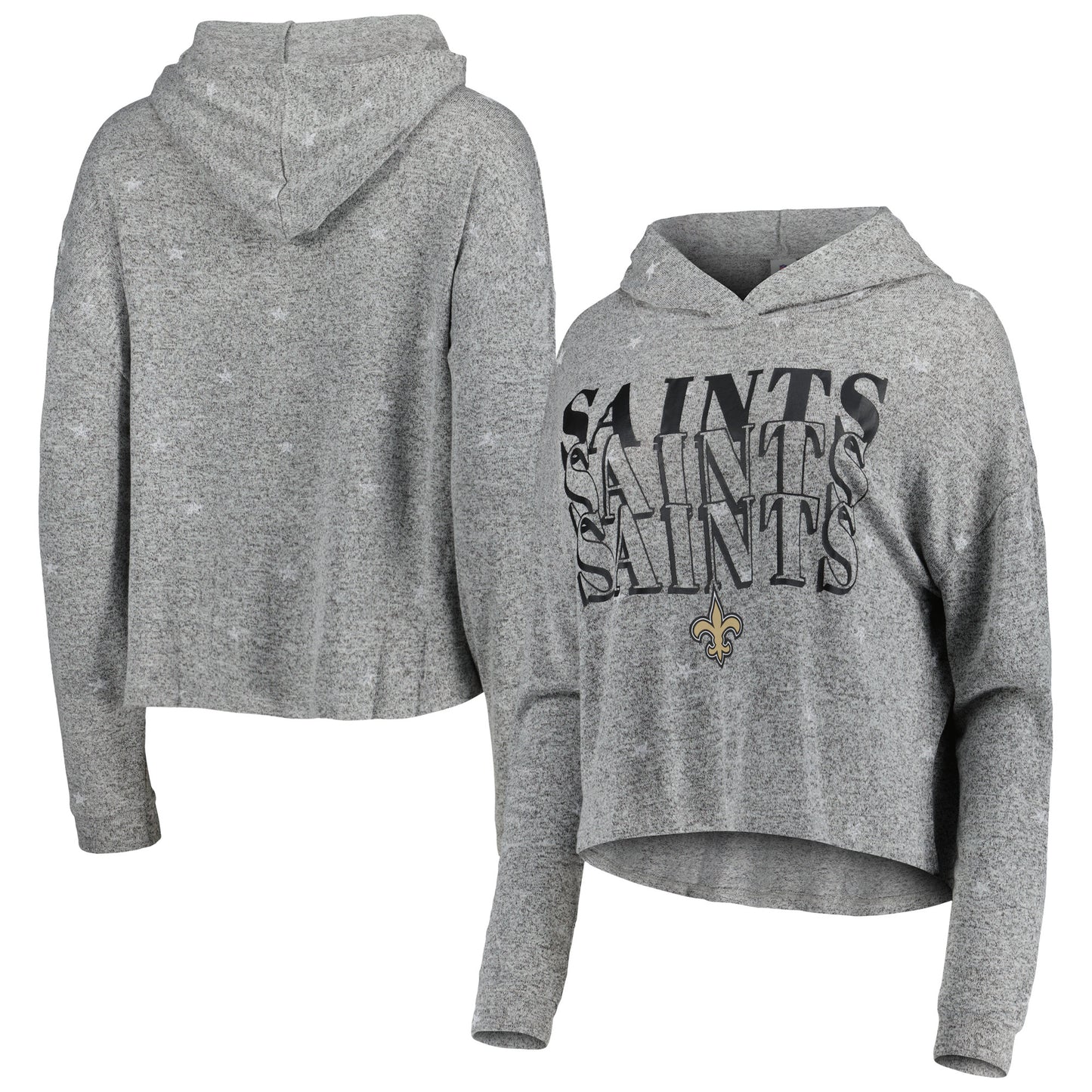 Women's Gray New Orleans Saints Standout Knit Tri-Blend Pullover Hoodie