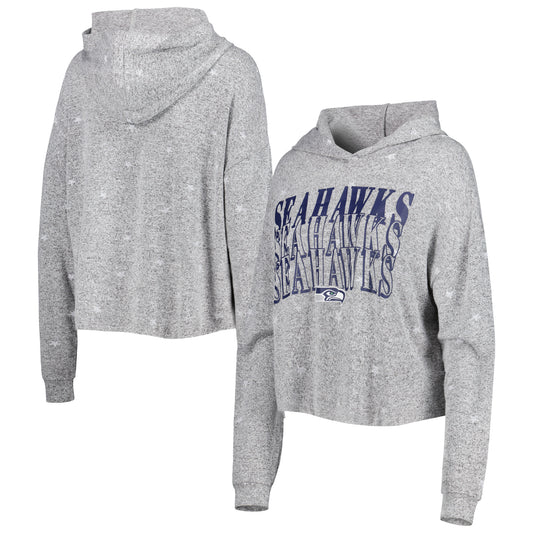 Women's Gray Seattle Seahawks Standout Knit Tri-Blend Pullover Hoodie