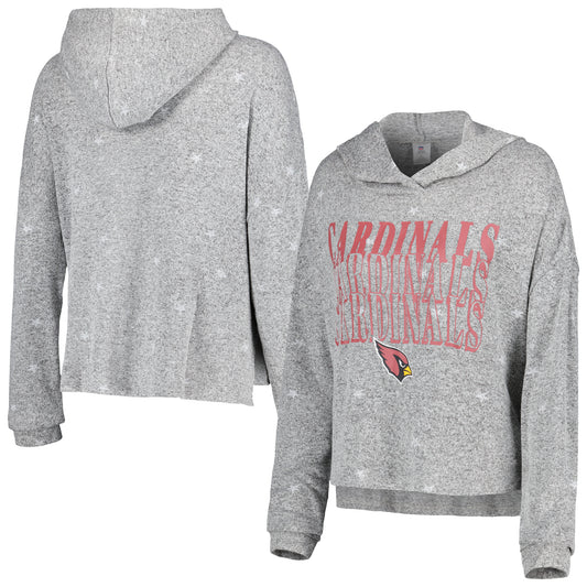 Women's Gray Arizona Cardinals Standout Knit Tri-Blend Pullover Hoodie