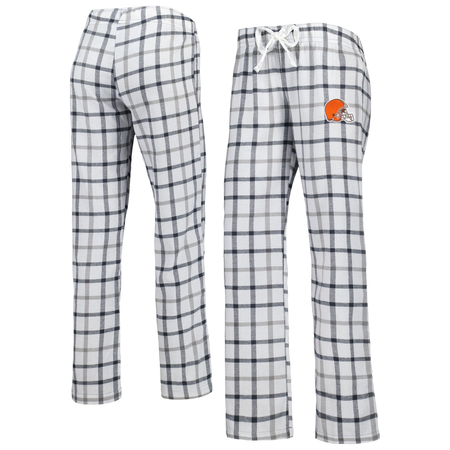 Women's White/Charcoal Cleveland Browns Trance Flannel Lounge Pants
