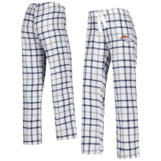 Women's White/Navy Denver Broncos Trance Flannel Lounge Pants