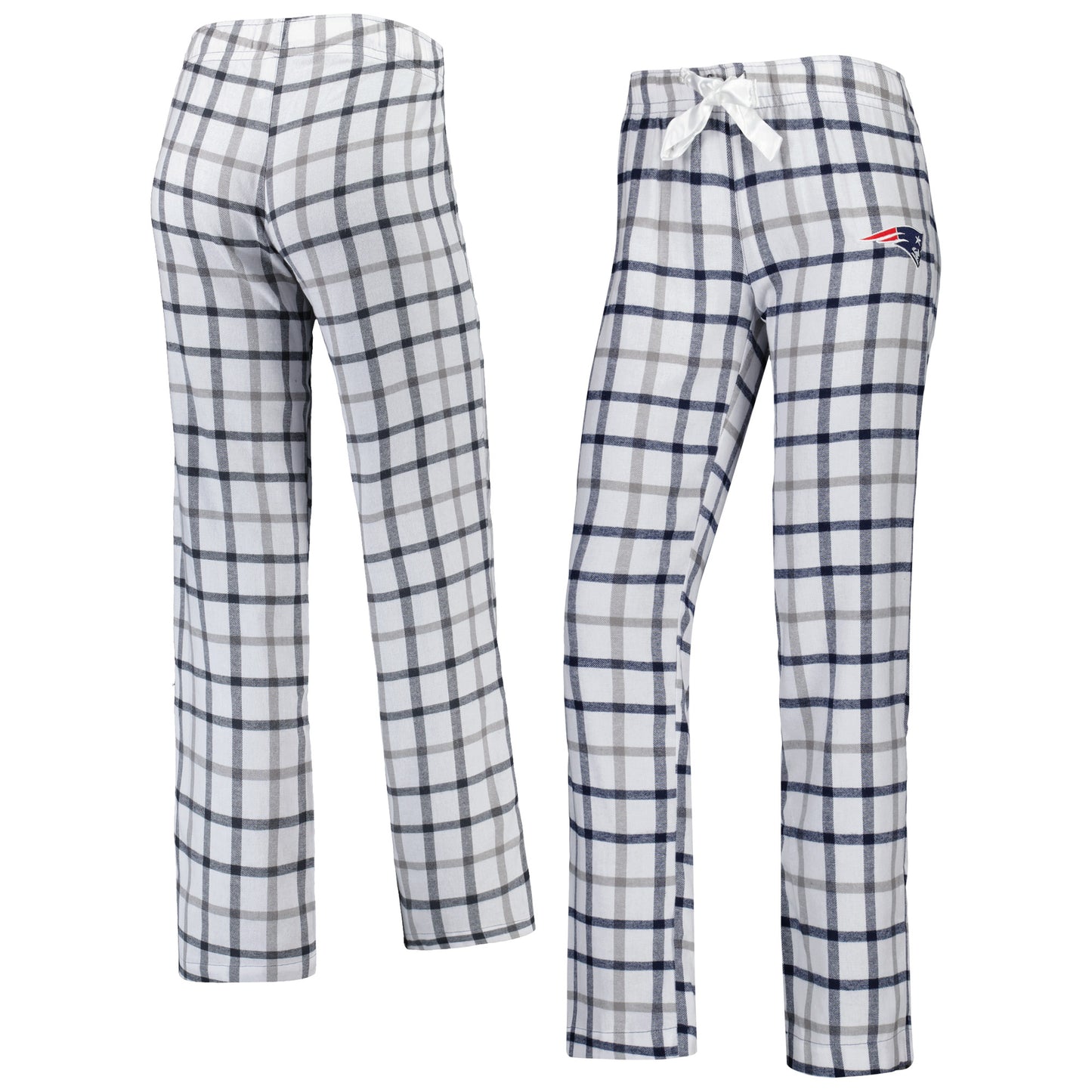 Women's White/Navy New England Patriots Trance Flannel Lounge Pants