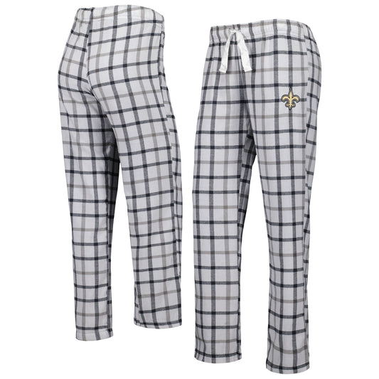 Women's Charcoal/Gray New Orleans Saints Trance Flannel Lounge Pants