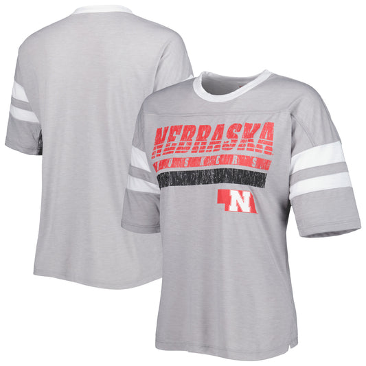 Women's Gray Nebraska Huskers Downtime T-Shirt