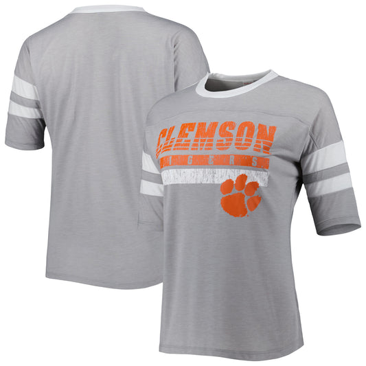 Women's Gray Clemson Tigers Downtime T-Shirt