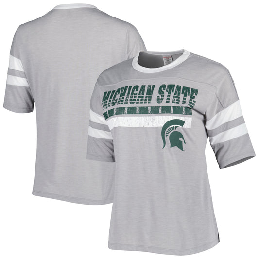 Women's Gray Michigan State Spartans Downtime T-Shirt