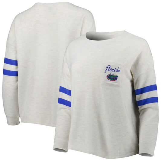 Women's Cream/Royal Florida Gators Ethereal Pullover Sweatshirt