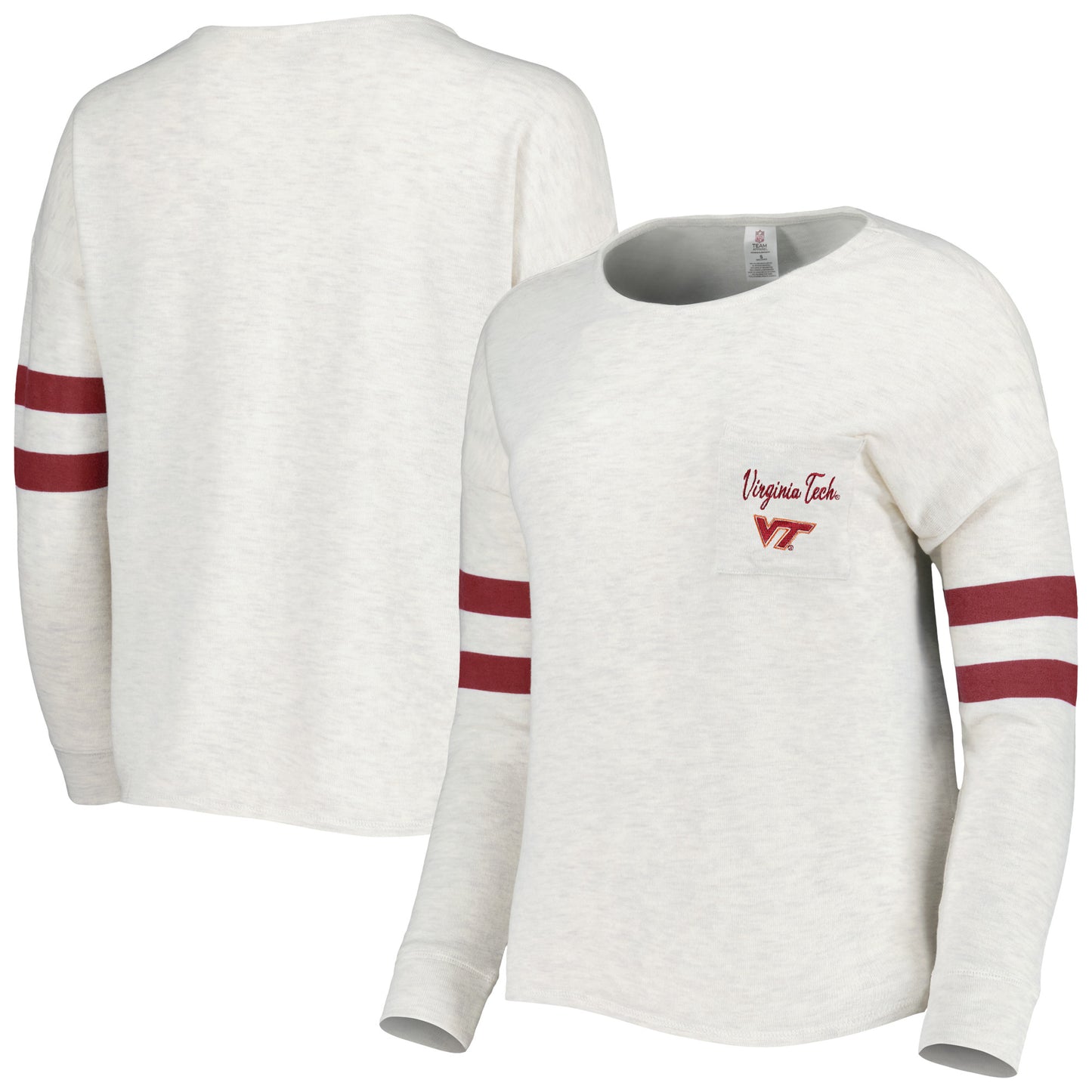 Women's Cream/Maroon Virginia Tech Hokies Ethereal Pullover Sweatshirt