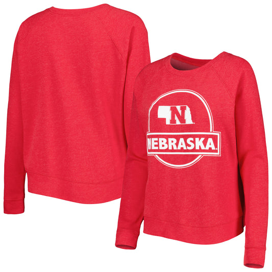 Women's Scarlet Nebraska Huskers Prize Raglan Sweatshirt