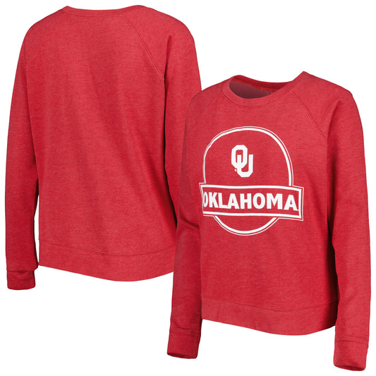 Women's Crimson Oklahoma Sooners Prize Raglan Sweatshirt